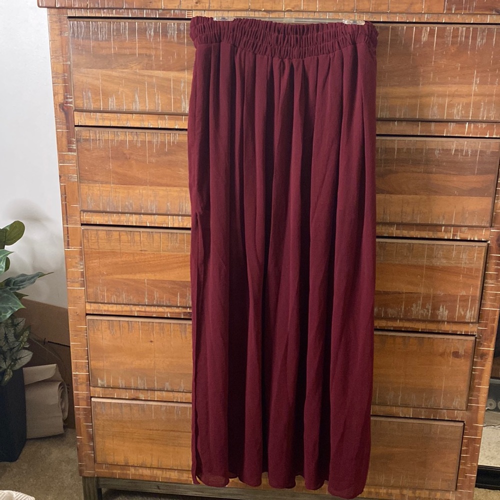 Long burgundy skirt size xl